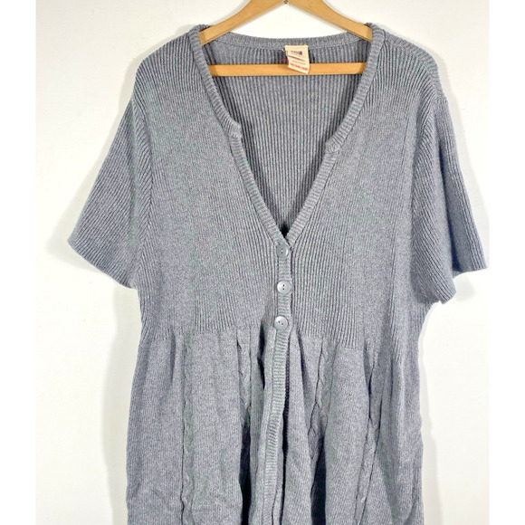 Faded Glory Y2K Cardigan Sweater 4X Babydoll Gray Knit Whimsigoth Fairy Grunge - Picture 3 of 12